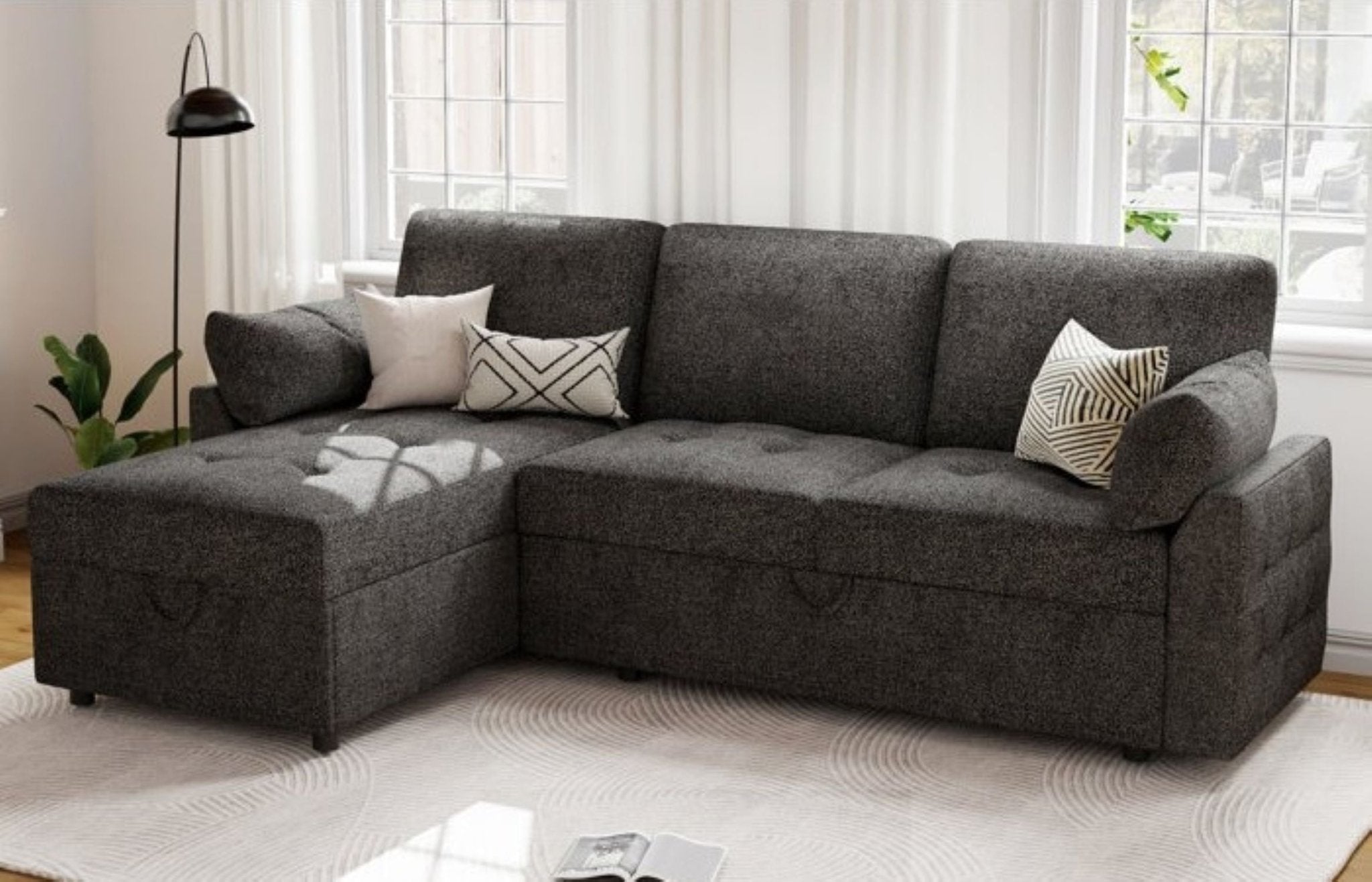 Cratio 4 Seater Sofa | Convertible Bed With Storage - Torque India